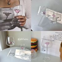 พร้อมส่ง? แก้วไวน์ หัวใจ Cupid แก้วดีไซน์น่ารัก Wine glass แก้วออกแบบพิเศษ แก้ว แก้วน้ำ พร็อบถ่ายรูป คาเฟ่ แต่งห้อง