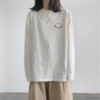 [L.W.F2022] กระเป๋าด้านในสำหรับผู้หญิงใส่ยาวแขนยาวลายการ์ตูนเสื้อทรงหลวมน่ารัก