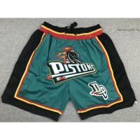 Hot Newest Top-quality New arrival 2022 2023 Newest shot goods Most popular 22/23 Top quality Ready Stock High quality pockets available NBA mens Detroit Pistons Dennis Rodman Grant Hill green Large embroidery logo just donbasketball shorts pants