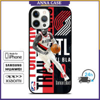 Damian Lillard Trail Blazers Phone Case for iPhone 14 Pro Max / iPhone 13 Pro Max / iPhone 12 Pro Max / XS Max / Samsung Galaxy Note 10 Plus / S22 Ultra / S21 Plus Anti-fall Protective Case Cover