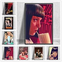 Vintage Pulp Fiction Quentin Tarantino โปสเตอร์และภาพพิมพ์สำหรับตกแต่งบ้าน-ภาพวาดผ้าใบ Wall Art Picture