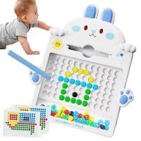 Doodle Board Magnetic Dots Dot Art Designer พร้อมปากกาแม่เหล็กลูกปัดแม่เหล็กแท็บเล็ต Pad Erasable Reusable การเขียน Playboard Stem