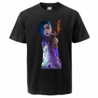 Arcane Hot Anime Cartoon Jinx 2021 New Summer Mens Simple Tshirts Simple Print Tees MenS Tops Tees Jinx Camiseta Masculina