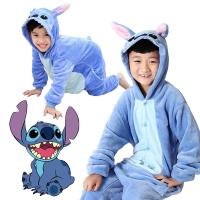 จั๊มสูทสีฟ้า Lilo Stitch ตะเข็บชุดคอสเพลย์ผู้หญิงสำหรับเด็กชุดคอสเพลย์เทศกาลชุดนอนแฟนซีนุ่มสำหรับเด็กผู้ชายเด็กผู้หญิง