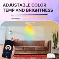 CORUI Tuya Zigbee สมาร์ทดาวน์ไลท์6วัตต์ RGB หรี่แสงได้นำสปอตไล Alexa Home Timing ควบคุมโคมไฟเพดานสำหรับชีวิตสมาร์ท