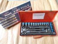 Euro King Tools บ๊อกชุด บล็อกชุด มี6เหลี่ยมและ12เหลี่ยม รู1/2" (4หุน) 24ตัวชุด ของแท้ มีใบรับประกัน สินค้าพร้อมส่ง