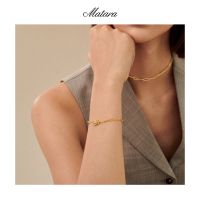 Matara Studio: Classic - Chain Bracelet สร้อยข้อมือโซ่ Silver 925 ชุบทองคำ-ทองคำขาว (ไม่รวมจี้)