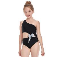 Girls One Bathing Suit Pieces Swimwear Bow One Shoulder Swimsuit Lovely And Sweet Beachwear Swimming Lori Swimmers