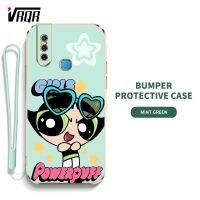 VRQR Powerpuffy เคสโทรศัพท์สำหรับหญิงสาวน่ารักสำหรับ Vivo V15 Pro 1819ซูเปอร์เกิร์ลผิวนอกนุ่มบางพิเศษ (ฟรีสายคล้องรวม)