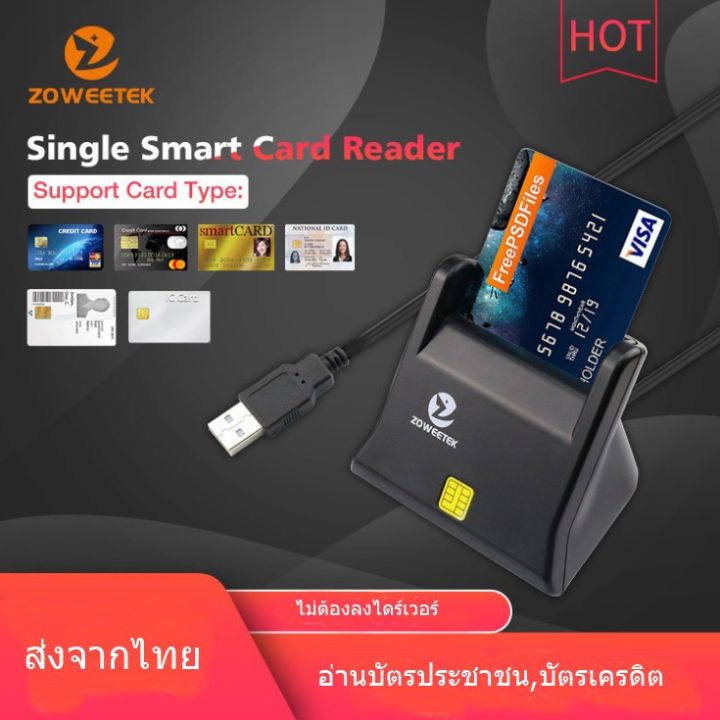 เครื่องอ่านข้อมูลบัตรประชาชน-บัตรเครดิต-แบบแนวตั้งเสียบ-ส่งจากไทย