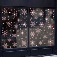 268pcs Christmas Decoration Snowflake Electrostatic Stickers Scene Glass Door Window New Year Decorations