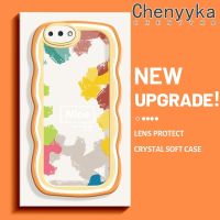 เคส Chenyyyka สำหรับ OPPO A3s A5 Realme C1เคสการ์ตูนดีสีน้ำดีไซน์ใหม่ขอบครีมกันกระแทกแบบใสนุ่มเคสมือถือโปร่งใสลายกล้องถ่ายรูปเรียบง่ายอ่อนโยนฝาครอบป้องกัน