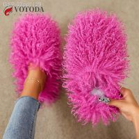 Sapatos ขนเฟอร์นิ่มพารามัลเฮอร์ Slides De Pele Mongol Falso Chinelos Pelúcia Quente Fuzzy Sapatos Luxo Inerno