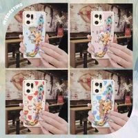 for girl Skin-friendly feel Phone Case For OPPO Find X5 Pro Raised lens Nordic style Cartoon Skin feel silicone cute