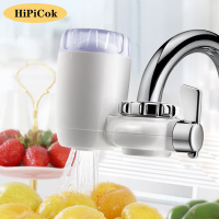 HiPiCok Tap Water Purifier Water Filter Kitchen Faucet Washable Ceramic Percolator Water Cleaner Remove Impurities Bacteria Rust