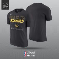 HITAM Golden State Warriors GOLD BLOODED NBA Playoffs Mantra 2022 Black T-Shirt