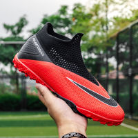 New Red High Men Football Shoes Cleats Training Man Soccer Shoes Outdoor Turf Grass Sport Athletic Sneakers chaussures de foot