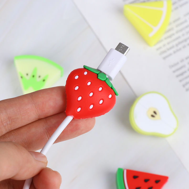 yizhuoliang-1pc-สายผลไม้น่ารัก-saver-cover-โทรศัพท์-usb-bite-charger-data-cord-protector