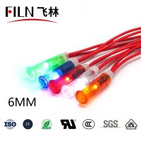 FILN Plastic 6mm 12v 110v 24v 220v signal lamp high quality indicator light with wire