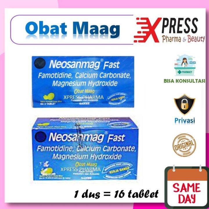 ⚡XPRESS⚡ Dus Isi 16 tablet Neosanmag Fast Neo Sanmag Obat Mag Maag