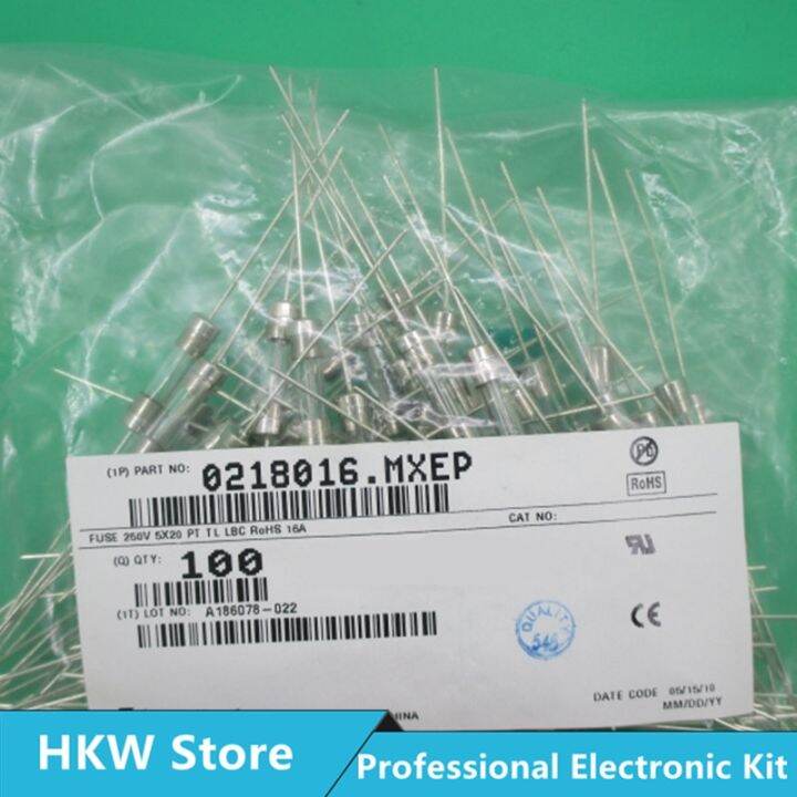 10Pcs/Lot 5*20Mm Slow Blow Tube Fuses 250V 16A T16A 16 AMP With Pin