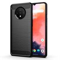 Brushed Texture Case For 1+7t Oneplus 7T Silicone Cases for Oneplus7t One Plus 7T Luxury Carbon Fiber Soft TPU Phone Cover Phone Cases