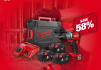 Milwaukee M18 FPD2-503Xชุดคอมโบเจาะเด็ดเจ็ดย่านน้ำ 1. สว่านกระแทกไร้สาย 18 โวลต์ (เครื่องเปล่า) 2. แบตเตอรี่ 18 โวลต์ 5.0 แอมป์อาว 3 ก้อน 3. แท่นชาร์จ