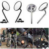 Universal 2Pcs 8mm Motorcycle Back View Stainless Steel Mirror Classic Retro Vintage Round Rearview Mirror Black/Silver