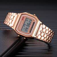 {Miracle Watch Store} หรูหรา Rose G Old ผู้ชายนาฬิกาดิจิตอลอัลตร้าบางเหล็ก LED อิเล็กทรอนิกส์นาฬิกาข้อมือนาฬิกาส่องสว่างชาย Wtistwatch Relógio Masculino