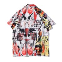 Dark Icon Graffiti Ligh Weight Thin Polo Shirt Men Vintage Street Mens Shirts Summer Hawiian Shirt