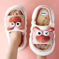 รองเท้าแตะใส่เดินในบ้านหมูน่ารักสำหรับผู้หญิงแพลตฟอร์ม Sandal Empuk รูปสัตว์เพนกวินแสนน่ารักบ้านสไลด์สำหรับผู้หญิงรองเท้าในบ้านสี่ฤดู