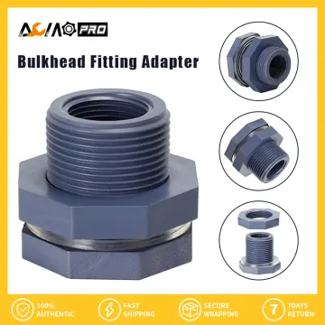 3/4 Inch Bulkhead Fitting with Plugs Thick Seal PVC Water Tank Connector  for Rain Barrels Water Tanks