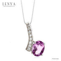 Lenya Jewelry  จี้ตัวเรือนเงินแท้ 925 ดีไซน์รูปตัวโน๊ต ในคอลเลคชั่น MELODY สุดน่ารักชุบทองขาว ประดับพลอย