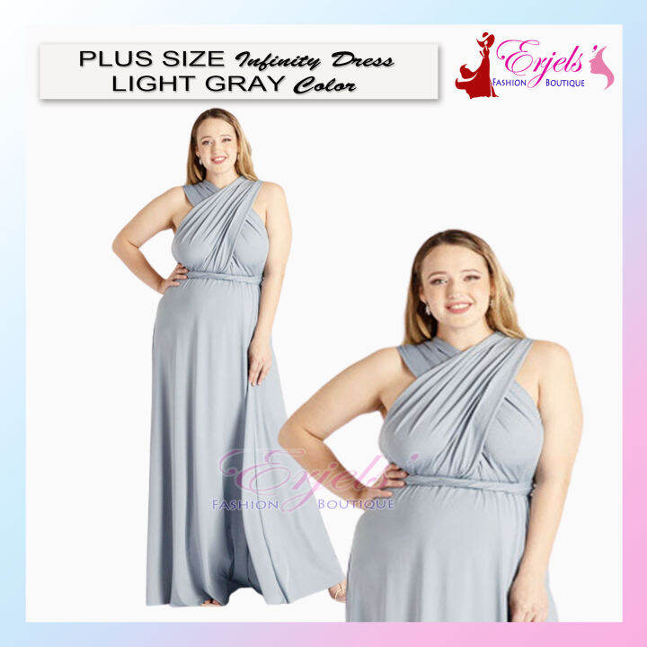 light grey plus size dress