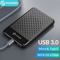 PHIXERO 2.5 "นิ้ว SATA HDD Enclosure SSD ฮาร์ดไดรฟ์ภายนอก USB 3.0 5Gbps 7มม. 9.5มม. กล่องเก็บดิสก์สำหรับ PC Macbooc แล็ปท็อป