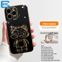 สำหรับ Vivo Y02 Y02S Y16 Y22 Y15S Y77 Y22S Y35 Y01 Y12 Y17 Y71 Y93 Y19เคสนิ่มใส่โทรศัพท์ Y15A Y30 Y31 Y50 Y1S Y11 Y67 Y72ที่มี Y91i ชุบโลหะด้วยไฟฟ้า Lingna Beier ใหม่ Y76ป้องกันการตก TPU