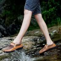 Plus Size 38-50 Men Shoes Mesh Breathable Slip On Loafers Sneakers Outdoor Hiking Water Shoes