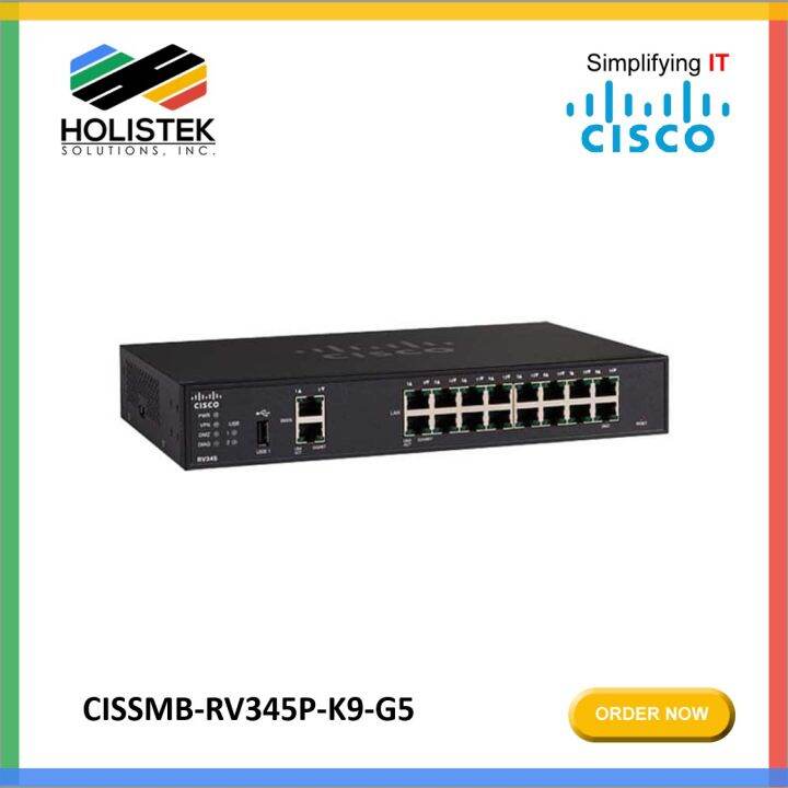 Cisco RV345P-K9-G5 Dual WAN 16-Port Gigabit Ethernet POE VPN Router ...