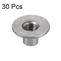 Uxcell 30pcs M5 M6 M8 Carbon Steel Round Base Screw In Tee Nut Brad Hole for Woodworking Furniture Nails  Screws Fasteners