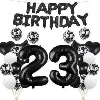 【CC】 Happy Birthday Number Foil Balloons Adult Kids Decorations Men 10 12 13 15 20 25 30 35 40 50 60 Year Old