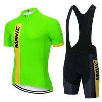 bike shirt Cycling Clothing MAVIC Road Bike Wear Short Sleeve Racing Clothes Quick Dry Gel Pad Cushion Bibs Shorts