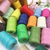 【YD】 100M/Roll Colorful Jute Twine Burlap Hessian Cord Hemp Rope String for Artworks Picture Display Wrap