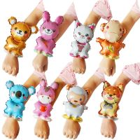 5pcs Cartoon Animal Wrist Balloons Bracelet Balloon Happy Birthday Party Decor Kids Gift Ballons Woodland Childrens Day Baloon Balloons