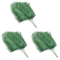 54Pcs Artificial Palm Leaves Plants Faux Palm Fronds Tropical Palm Leaves Greenery Plant for Leaves Hawaiian Party