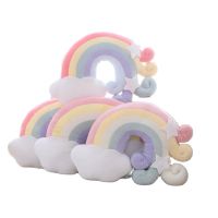 Hot New Lovely Plush Sun Pillows Sleeping Rainbow Cushion Cot Decor Soft Plush Birthday Gift for Kids Christmas Present Toy