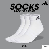 Adidas อาดิดาส ถุงเท้าข้อสั้น ถุงเท้าสีขาว Sock Cushioned Ankle 3PP HT3441 (500)