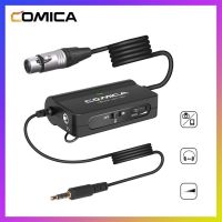 Comica AD1 Microphone Preamp XLR to 3.5mm Audio Adapter XLR to TRS/TRRS Adapter for DSLR Cameras Camcorders and Smartphones