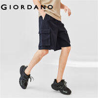 GIORDANO ผู้ชาย ผ้าฝ้ายทอ ชุดทำงานยีนส์เอวยางยืดกางเกงขาสั้นลำลอง Free Shipping 01103309