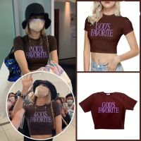 เสื้อยืดครอปท็อป คอกลม แขนสั้น พิมพ์ลายตัวอักษร Blackpink Lisa สไตล์เกาหลี ไซซ์ XS-4XL