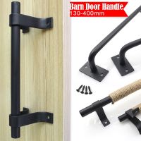 ✑⊙ Black Barn Door Handle Kitchen Furniture Closet Warehouse Sliding Knob Simple Wooden Wardrobe Cabinet Pull Drawer Classical Pens